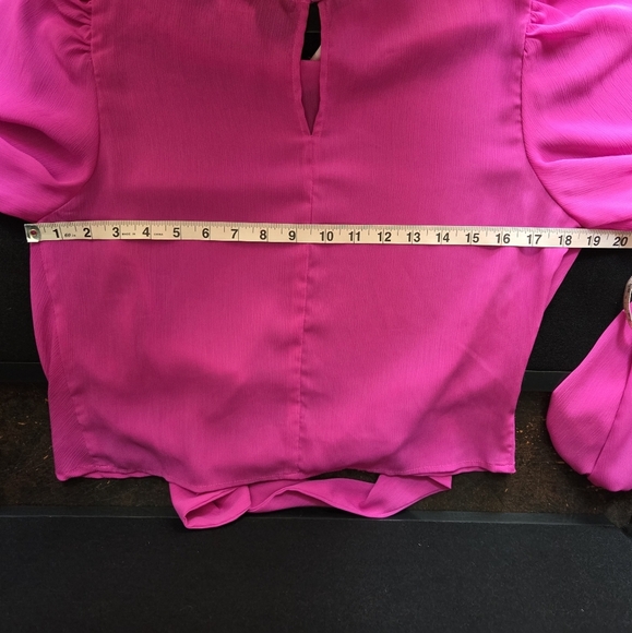 Flying Tomato Women's Medium Shirt Pink Long Peasant Sleeve - Picture 8 of 8